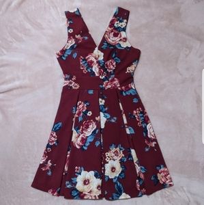 Haute Mondo Floral V-Neck Dress